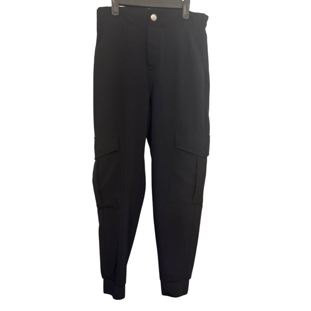 ZARA XS Black Cargo Jogger Pants Elastic Waistband